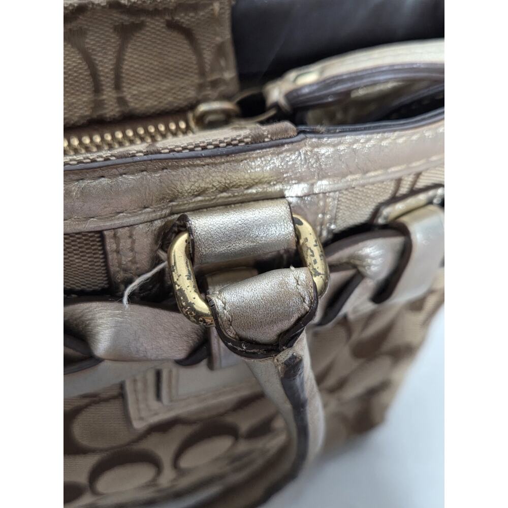 Y2K Coach Hampton F13065 Signature Monogram Canvas Braided Tassel Handbag - Picture 12 of 13